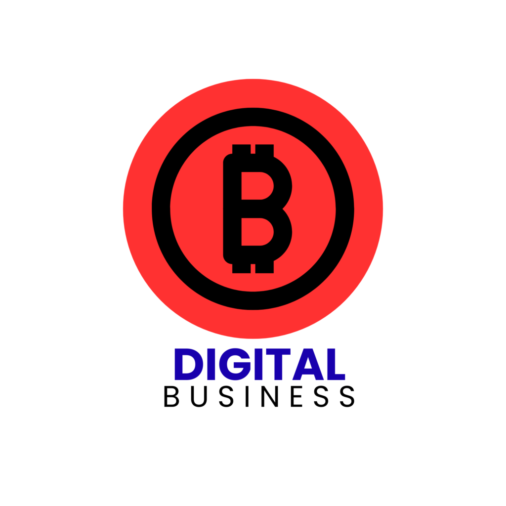 white and blue modern digital marketing logo
